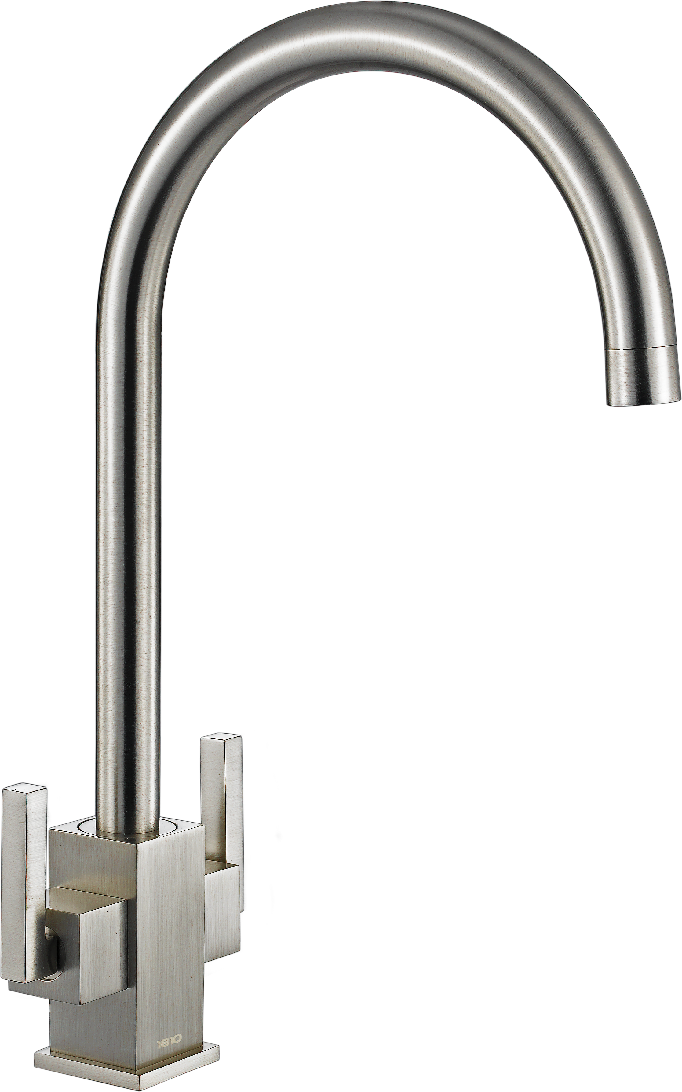 Brushed Steel Ruscello Square Body Slim Lever Kitchen Taps